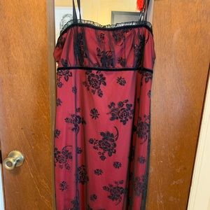 Black and red lace dress